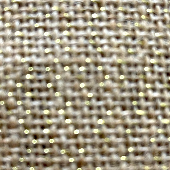 Table Runner Burlap with a gold threads. Jute. 70” long. - Picture 2 of 4